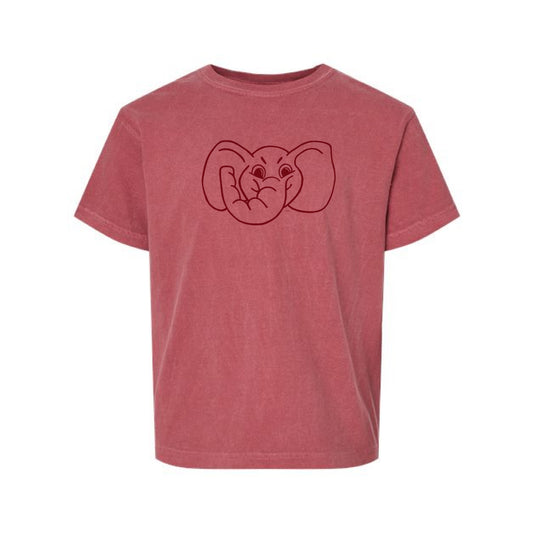 The Big Al Head Outline | Youth Crimson Tee