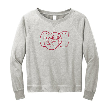 The Big Al Head Outline | Light Grey Heather Long Sleeve Crewneck