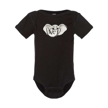 The Big Al Head | Baby Black Onesie