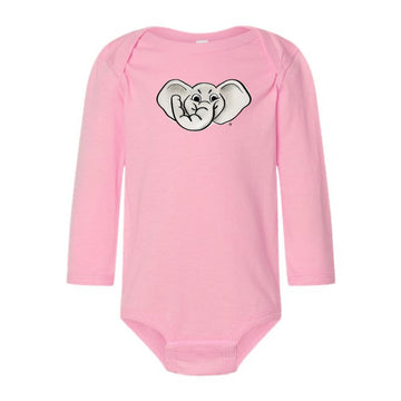 The Big Al Head | Baby Pink Long Sleeve Onesie