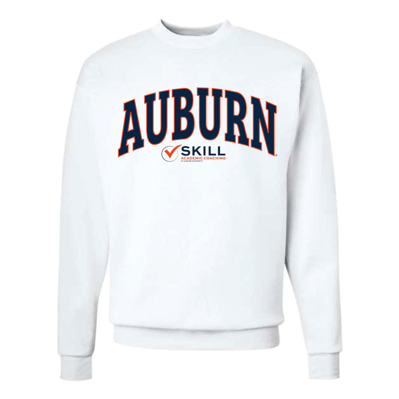 The Big Auburn Skill Arch | Adult White Crewneck Sweatshirt