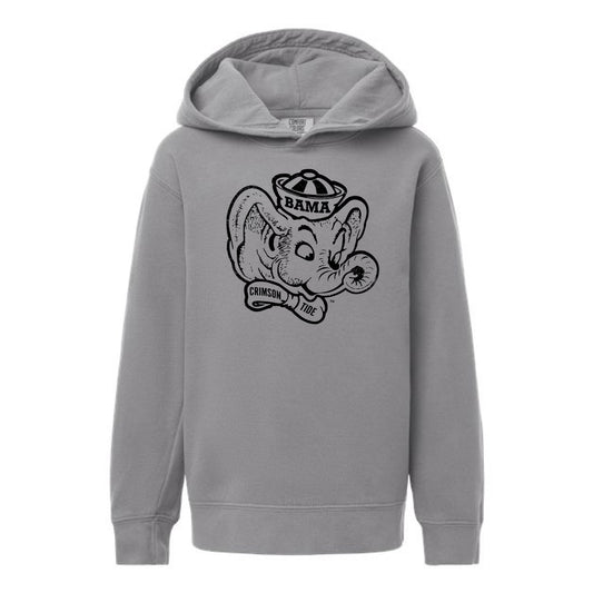 The Big Beanie Elephant Outline | Youth Grey Hoodie