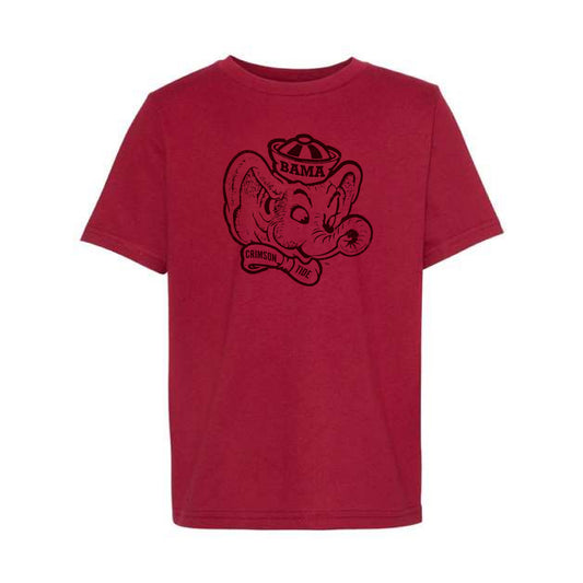 The Big Beanie Elephant Outline | Youth Cardinal Tee