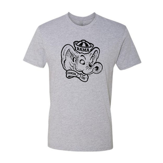 The Big Beanie Elephant Outline | Heather Grey Tee