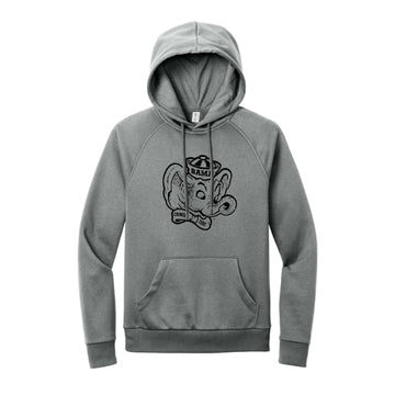 The Big Beanie Elephant Outline | Aluminum Grey Heather Hoodie
