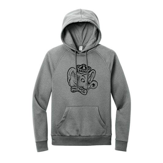 The Big Beanie Elephant Outline | Aluminum Grey Heather Hoodie