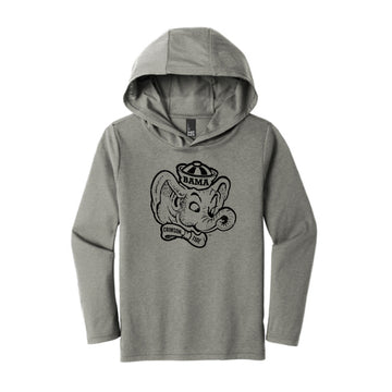 The Big Beanie Elephant Outline | Youth Grey Frost Hoodie