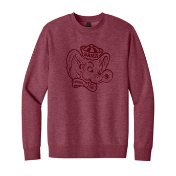 The Big Beanie Elephant Outline | Heather Cardinal Sweatshirt