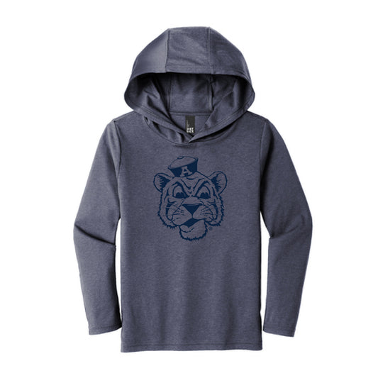 The Big Beanie Tiger Outline | Youth Navy Frost Hoodie