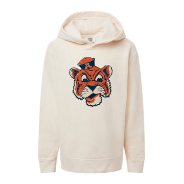 The Big Beanie Tiger | Youth Ivory Hooded Sweatshirt