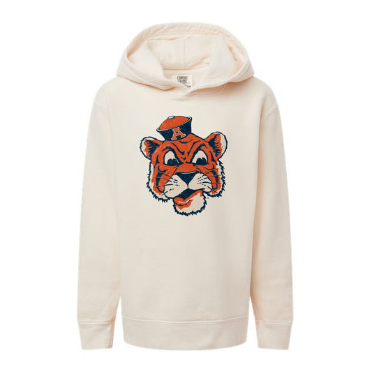 The Big Beanie Tiger | Youth Ivory Hooded Sweatshirt