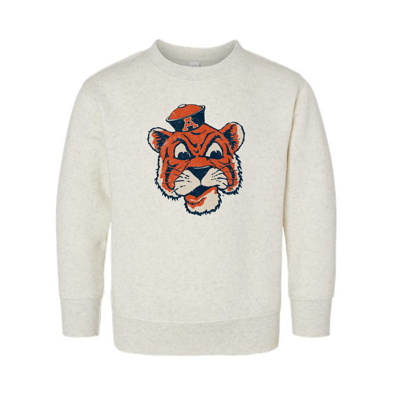 The Big Beanie Tiger | Toddler Natural Heather Crewneck Sweatshirt