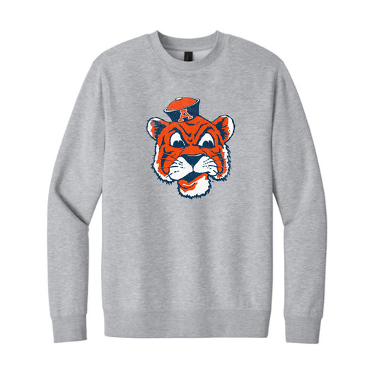 The Big Beanie Tiger | Light Heather Grey Crewneck Sweatshirt