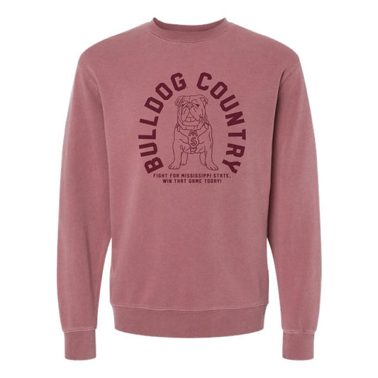 The Bulldog Country Arch | Pigment Maroon Sweatshirt