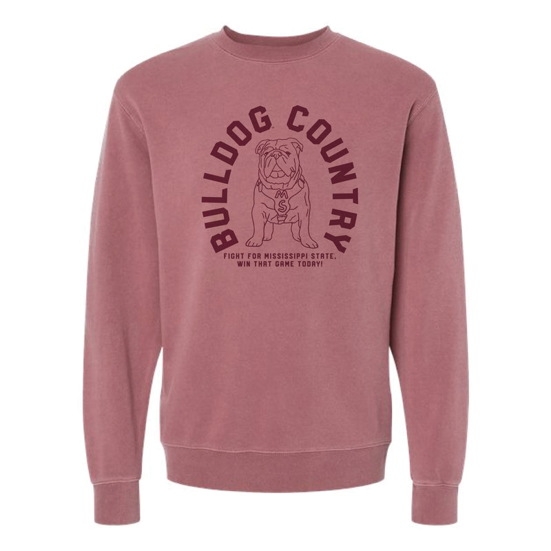 The Bulldog Country Arch | Pigment Maroon Sweatshirt