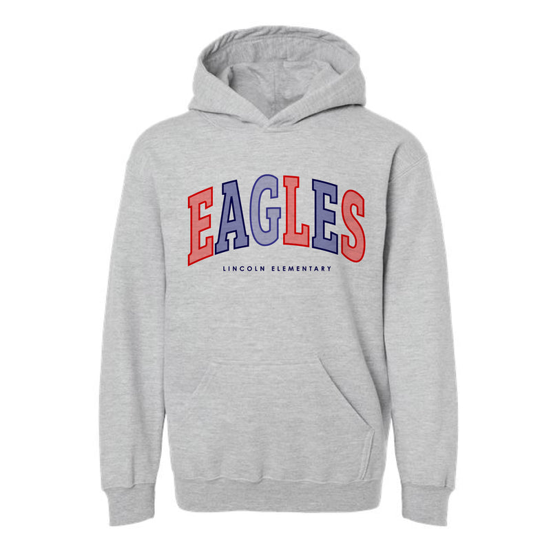 The Big Eagles Arch | Youth Heather Grey Hooded Sweatshirt