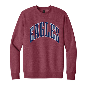 The Big Eagles Arch | Adult Heathered Cardinal Crewneck Sweatshirt