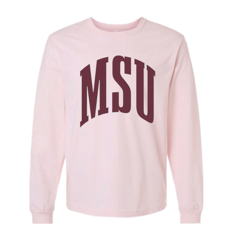 The Big MSU Arch | Soft Pink Long Sleeve