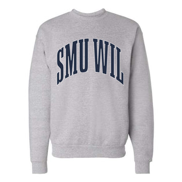 The Big SMU WIL Arch | Adult Light Steel Crewneck Sweatshirt