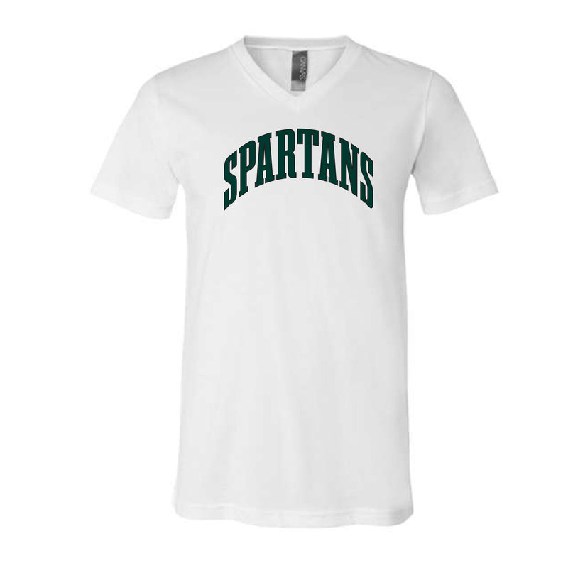 The Big Spartans Arch | White V-Neck Tee