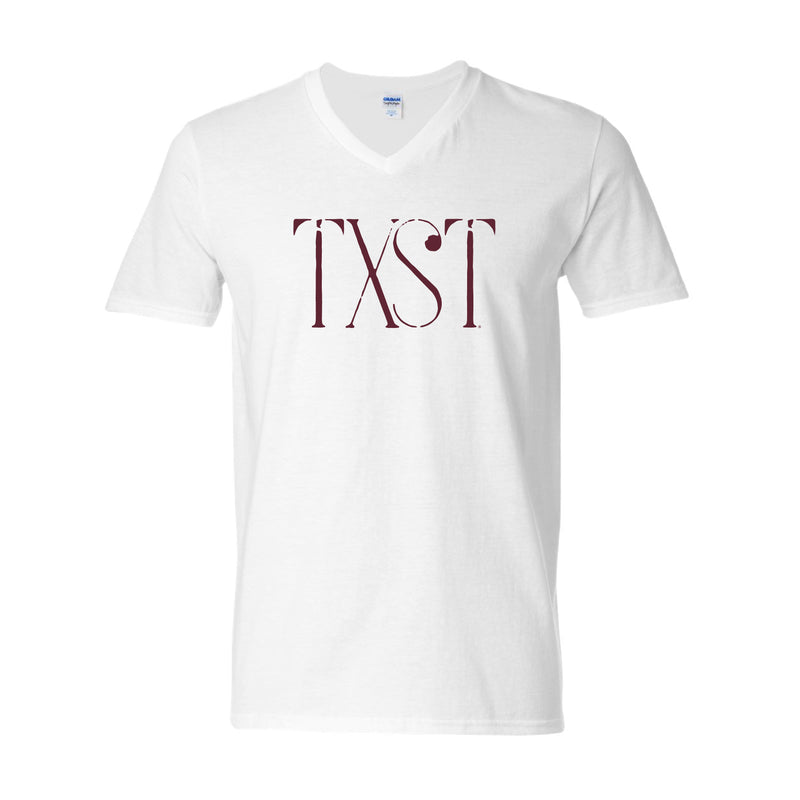 The Big TXST | White V-Neck Tee