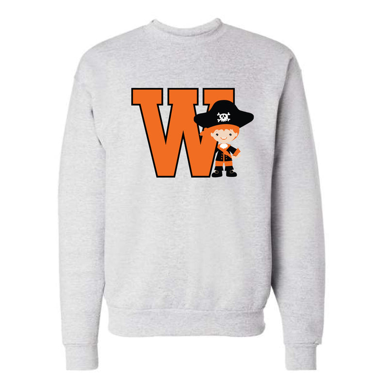 The Big W Pirate | Ash Crewneck Sweatshirt