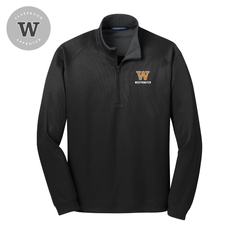 The Big Westminster W | Embroidered Black 1/4 Zip Pullover