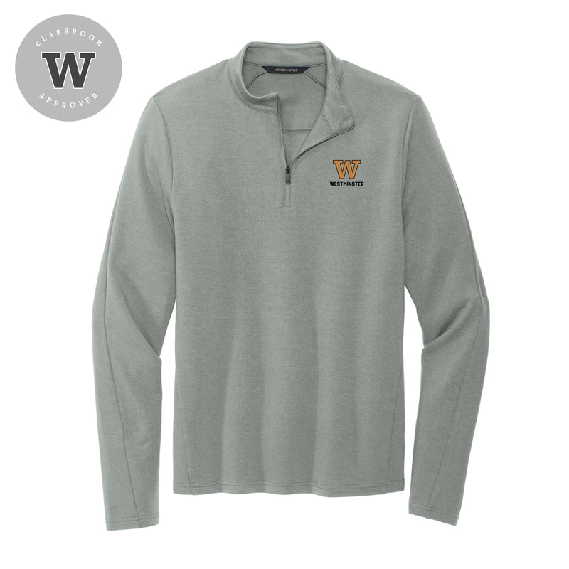 The Big Westminster W | Embroidered Gusty Grey 1/4 Zip Pullover