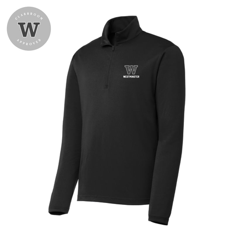 Big Westminster W | Embroidered Black 1/4 Zip Pullover