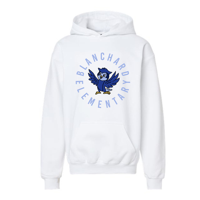 The Blanchard Eagle | White Youth Hooded Sweatshirt