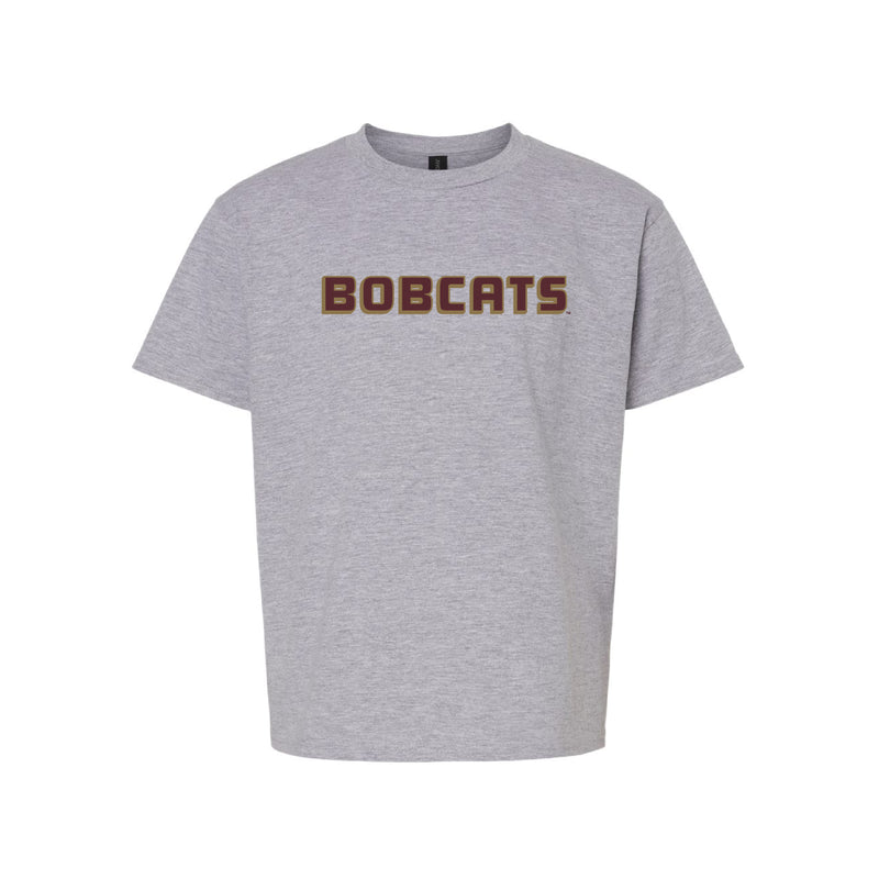 The Bobcats Block Logo | Youth Sport Grey Tee