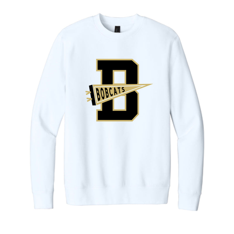 The Bobcats Pennant | White Crewneck Sweatshirt