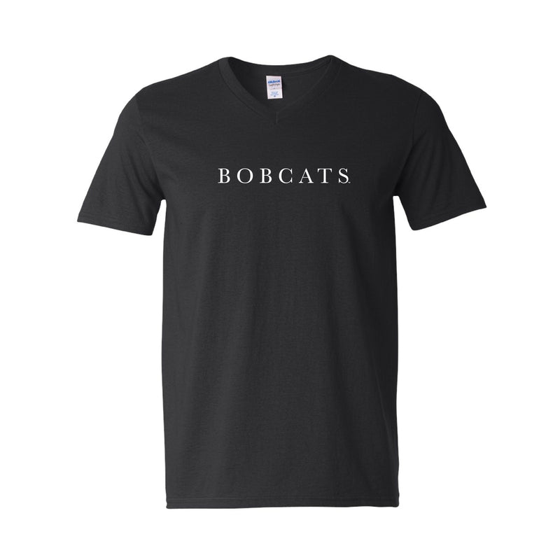 The Bobcats Serif | Black V-Neck Tee