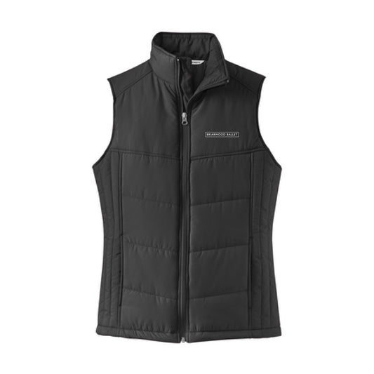 The Briarwood Ballet Logo | Black/Black Women's Puffy Vest