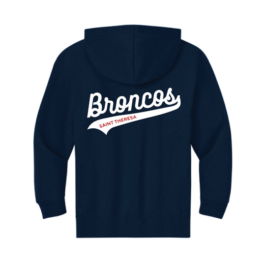 The Broncos Swoosh | Youth J Navy Full-Zip Hoodie