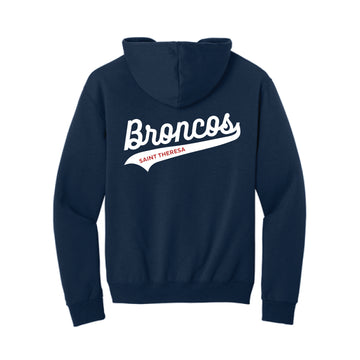The Broncos Swoosh | Adult Navy Full Zip Hoodie