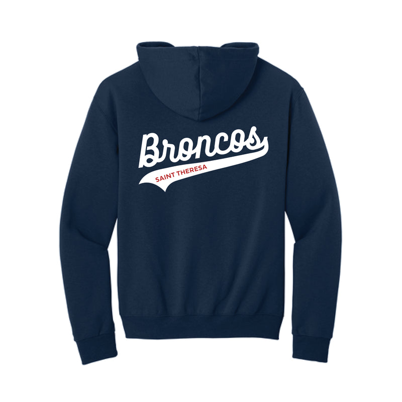 The Broncos Swoosh | Adult Navy Full Zip Hoodie
