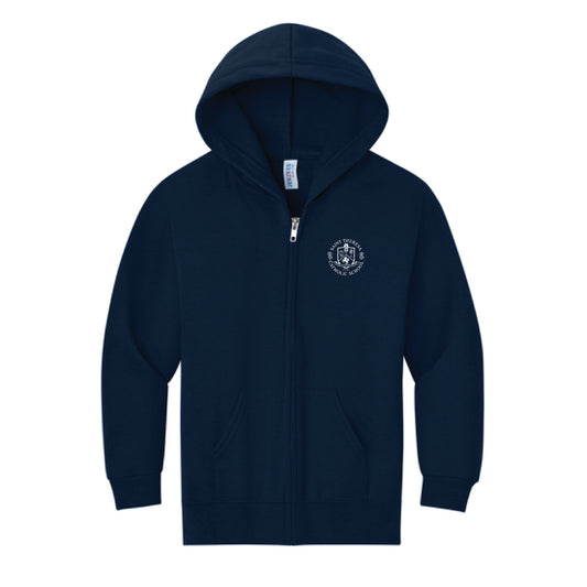 The Broncos Swoosh | Youth J Navy Full-Zip Hoodie