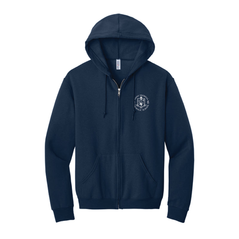 The Broncos Swoosh | Adult Navy Full Zip Hoodie