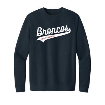 The Broncos Swoosh | Adult Navy Crewneck Sweatshirt