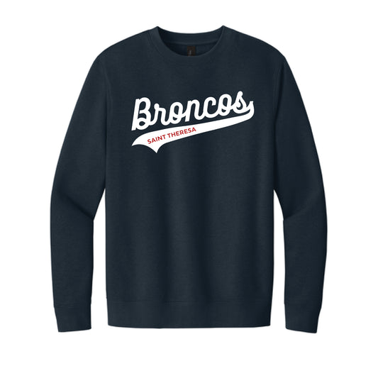 The Broncos Swoosh | Adult Navy Crewneck Sweatshirt