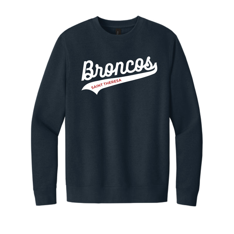 The Broncos Swoosh | Adult Navy Crewneck Sweatshirt