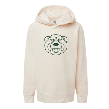 The Bruiser Head Outline | Youth Ivory Hoodie