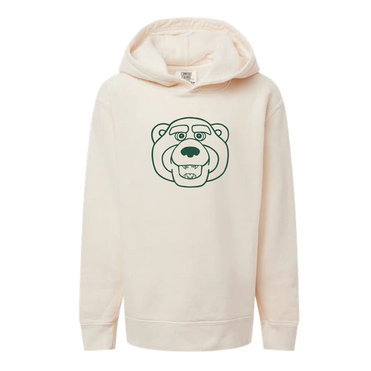 The Bruiser Head Outline | Youth Ivory Hoodie
