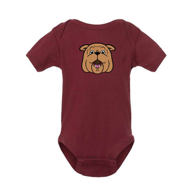 The Bully Head | Baby Maroon Onesie