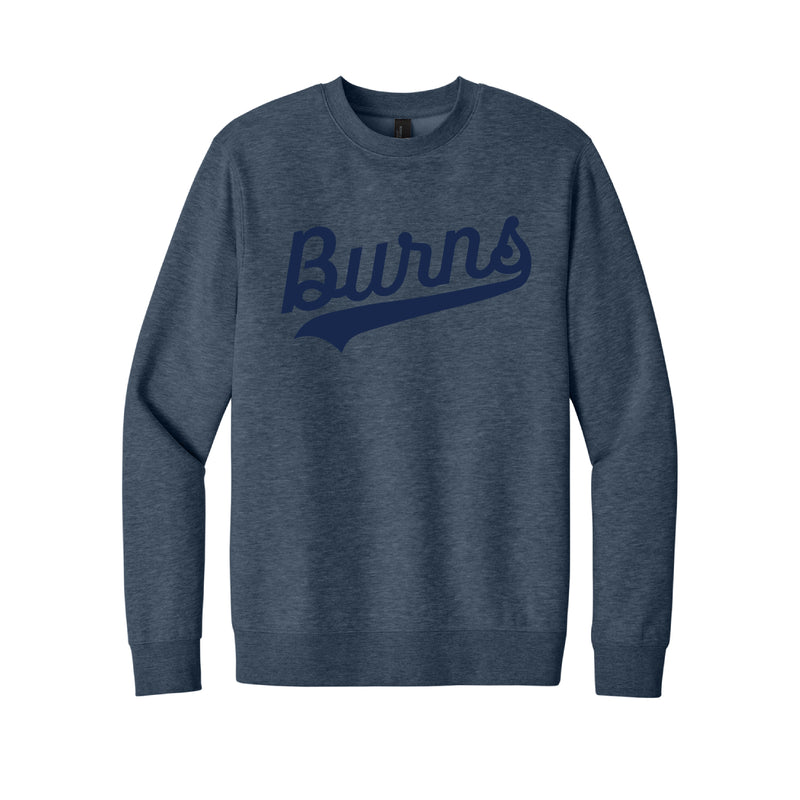 The Burns Script | Heathered Navy Fleece Crewneck