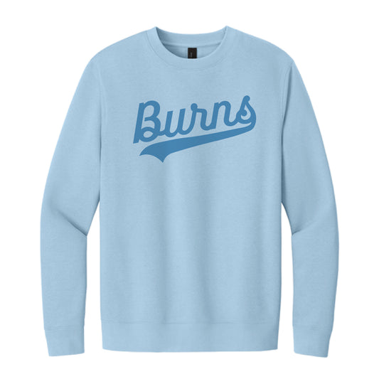 The Burns Script | Adult Ice Blue Crew Sweatshirt