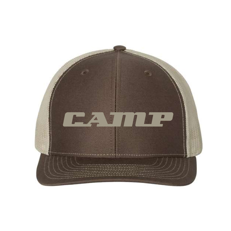 The C.A.M.P. Logo | Embroidered Brown/ Khaki Richardson Trucker Cap