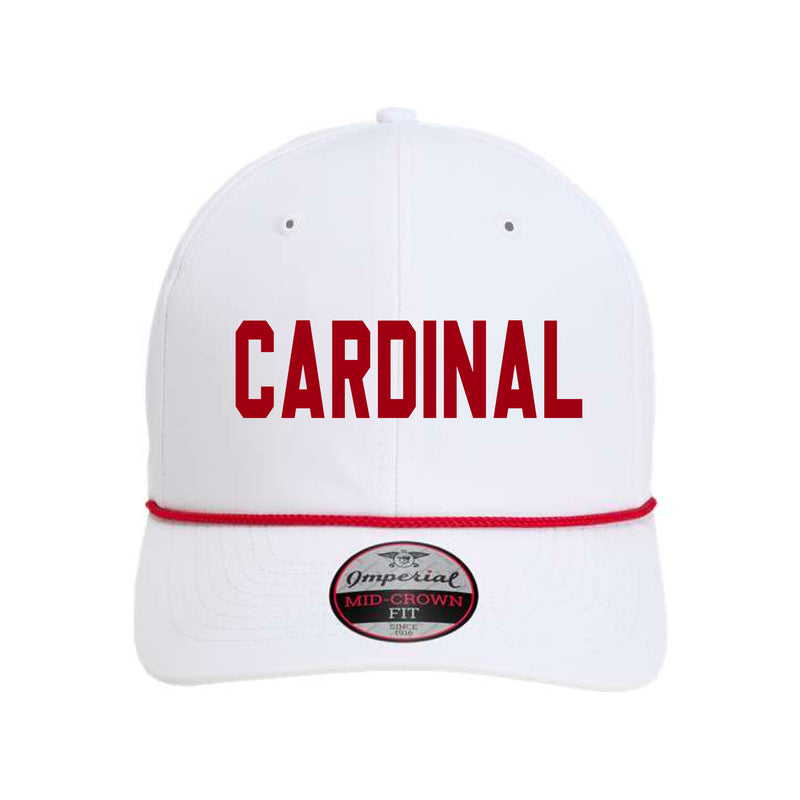 The Cardinal Block 3D Puff | Embroidered White/Red Cap