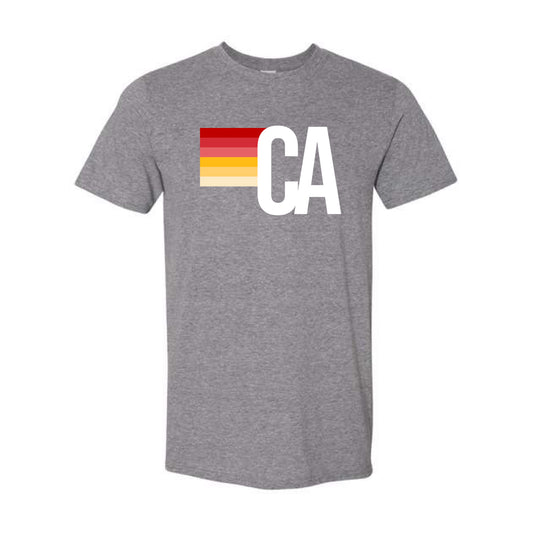 The CA Stripes | Adult Graphite Heather Tee
